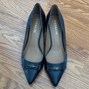 Coach black kitten heels